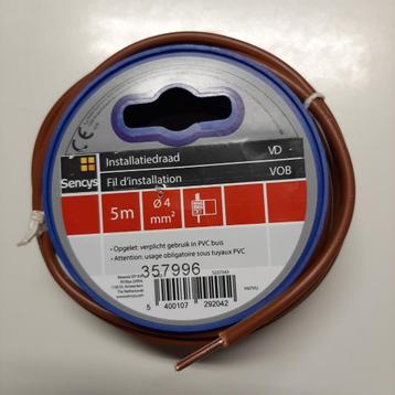 Installatiedraad 4mm2 5m - Bruin beschikbaar voor biedingen