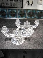 Antieken 2 armen kaarskandelaars Art Deco, Ophalen of Verzenden, Glas