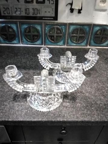 Antieken 2 armen kaarskandelaars Art Deco beschikbaar voor biedingen