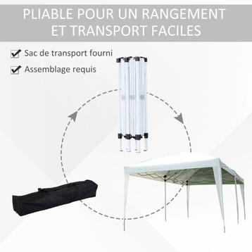 outsunny 6 m x 3 m tonnelle neuf blanc