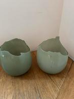 Vazen, Moins de 50 cm, Comme neuf, Verre, Vert