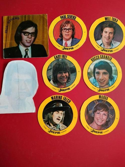 Oude stickers Joepie Vlaamse zangers oa: Paul Severs; Will T, Verzamelen, Stickers, Gebruikt, Overige typen, Ophalen of Verzenden