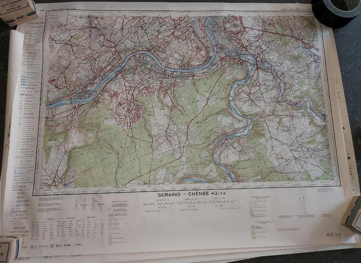 Cartes topographique militaires Belgique 1958, Boeken, Atlassen en Landkaarten, Zo goed als nieuw, Landkaart, België, 1800 tot 2000