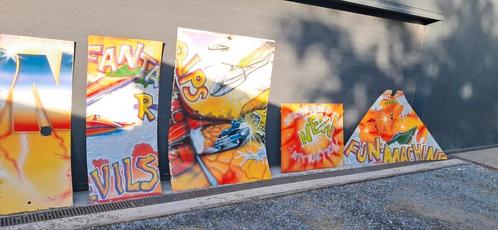 Graffiti panelen van de kermis jaren 80, Verzamelen, Automaten | Flipperkasten, Ophalen