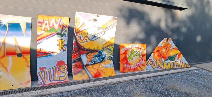 Graffiti panelen van de kermis jaren 80, Verzamelen, Automaten | Flipperkasten, Ophalen