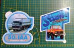 Lot 2x stickers Mercedes truck 1983 - Unimog 2100, Ophalen of Verzenden