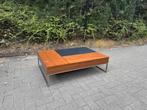 Moderne houten salontafel - uitklapbare bladen, Huis en Inrichting, Tafels | Salontafels, Ophalen, Gebruikt, 100 tot 150 cm, 50 tot 100 cm