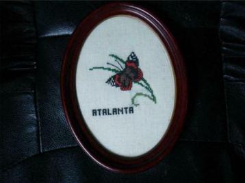Ingelijste borduurwerkjes vlinder - Kleine Vos & Atalanta