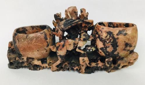 Antiek vintage chinees japans spekstenen borstel pot, Antiek en Kunst, Antiek | Overige Antiek, Ophalen of Verzenden