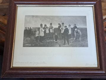 Gravure enterrement au pays wallon de felicien rops  beschikbaar voor biedingen