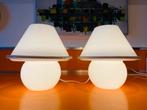 2 vintage mushroom lampen (70s/Italy), Ophalen of Verzenden, Zo goed als nieuw, Glas, Vintage mid century modern space age design retro