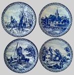 Set van 4 Delfts Blauw Holland "4 seizoenen" handbeschilderd, Antiek en Kunst, Antiek | Wandborden en Tegels, Ophalen of Verzenden