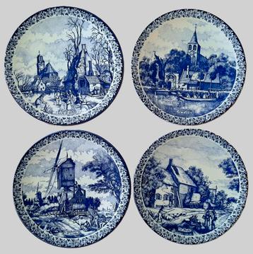 Set van 4 Delfts Blauw Holland "4 seizoenen" handbeschilderd beschikbaar voor biedingen