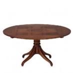 RAC (Royal Antique Collection) cirkante  tafel  + 6 stoelen, Comme neuf, 100 à 150 cm, 100 à 150 cm, Cerisier