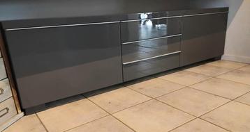 Meuble TV Ikea BESTÅ BURS - Gris brillant - état NEUF, Enlèvement, Comme neuf