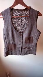 Bruine gilet met patroon, Bruin, Nieuw, Bruphils, Jasje