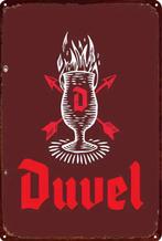 Reclamebord vintage Duvel (rood) - mancave poolhouse nieuw, Ophalen of Verzenden, Zo goed als nieuw, Reclamebord