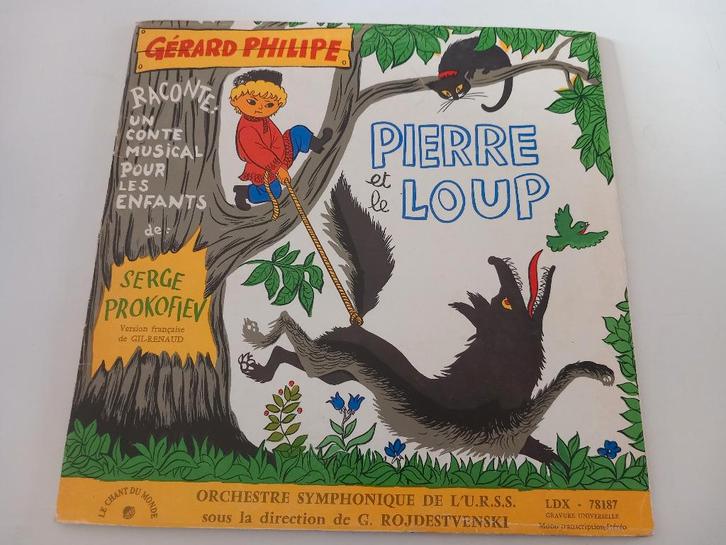 Vinyl LP Pierre et le Loup Gérard Philipe Prokovief klassiek, CD & DVD, Vinyles | Classique, 12 pouces, Enlèvement ou Envoi