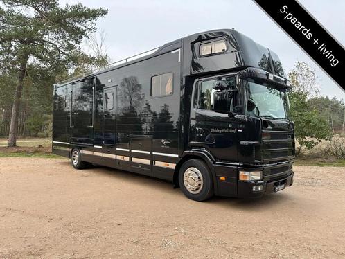 Scania 5-paards paardenvrachtwagen Roelofsen LIVING 18T, Autos, Camions, Particulier, ABS, Caméra de recul, Air conditionné, Verrouillage central