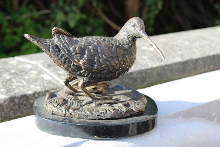 une bécasse en bronze sur marbre ..., Antiquités & Art, Antiquités | Bronze & Cuivre, Bronze, Enlèvement