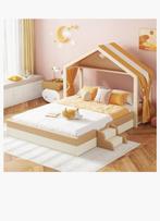 Kinderbed / Twijfelaar 140x200, Huis en Inrichting, Slaapkamer | Bedden, Beige, Zo goed als nieuw, Twijfelaar, 200 cm