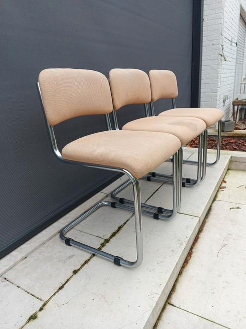 Set van 3 voor vintage Strafor stoelen, Huis en Inrichting, Stoelen, Zo goed als nieuw, Drie, Ophalen