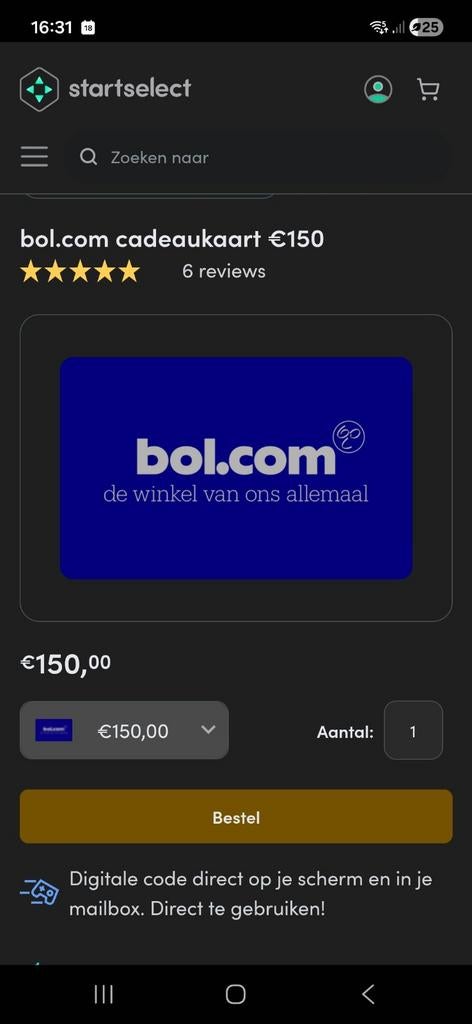 Bon achat bol com 150euro