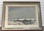 huile sur panneau signe omer courtoy, Antiek en Kunst, Kunst | Schilderijen | Klassiek, Ophalen of Verzenden