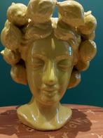vaas geel vrouwenhoofd, Enlèvement, Comme neuf, Jaune, Poterie ou Porcelaine