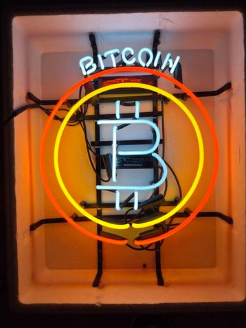 Bitcoin glazen neon  beschikbaar voor biedingen