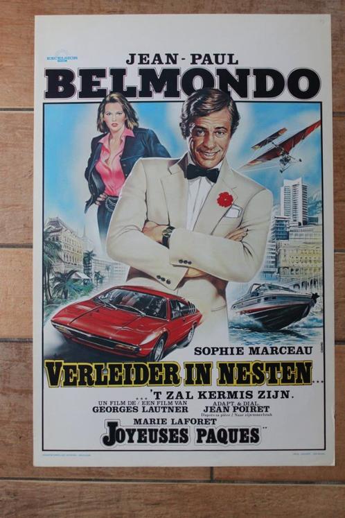 filmaffiche Jean-Paul Belmondo Joyeuses Paques filmposter, Verzamelen, Posters, Zo goed als nieuw, Film en Tv, A1 t/m A3, Rechthoekig Staand