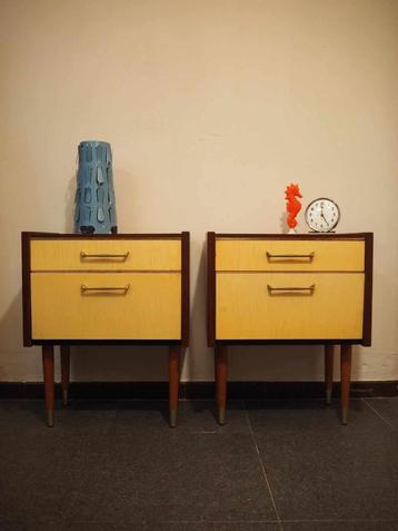 Set van 2 vintage nachtkastjes, 1960s beschikbaar voor biedingen