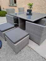 HARTMAN tuintafel, 4 stoelen, 6 kussens en 2 kussens, Tuin en Terras, Ophalen, Zo goed als nieuw, Kunststof