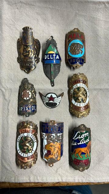 Oude emaille kopmerken, balhoofdplaatjes fietsen beschikbaar voor biedingen