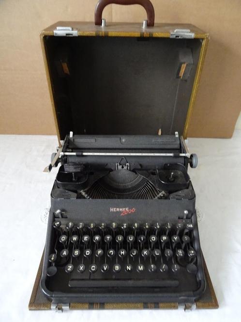 Machine à écrire ancienne Hermes 2000 Objet de collection, Antiquités & Art, Antiquités | Bureau & Affaires, Enlèvement ou Envoi