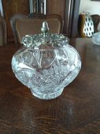 Antieke kristallen kom met tinnen deksel., Antiek en Kunst, Ophalen of Verzenden