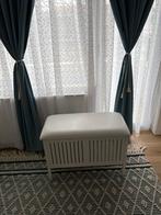 Banc/coffre de rangement blanc avec assise rembourrée, Huis en Inrichting, Woonaccessoires | Overige, Ophalen