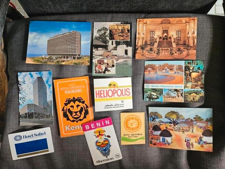 Verzameling HOTEL postkaarten en stickers, Verzamelen, Overige Verzamelen, Zo goed als nieuw, Ophalen of Verzenden