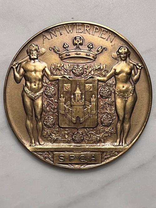 Medaille in brons, Stad Antwerpen 1953, Postzegels en Munten, Penningen en Medailles, Brons, Ophalen