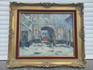 huile sur toile impasse enneige signe maurice van den bempt beschikbaar voor biedingen