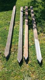 Azobe palen 10,5 cm x 10,5 cm 250 cm lang, Ophalen, Palen, Zo goed als nieuw, Hardhout