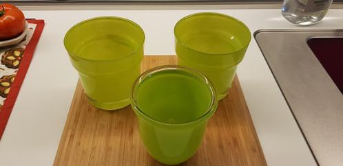 Drie mooie nieuwe niet in gebruik geweest cache pot in glasw, Tuin en Terras, Bloempotten, Nieuw, Overige materialen, Binnen, Balkon