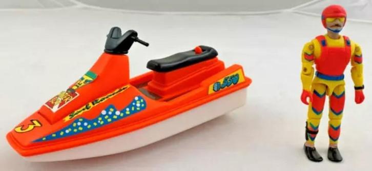 Lanard Lillian Vernon jet ski skier defect figuur 1991, Kinderen en Baby's, Speelgoed | Actiefiguren, Zo goed als nieuw, Verzenden