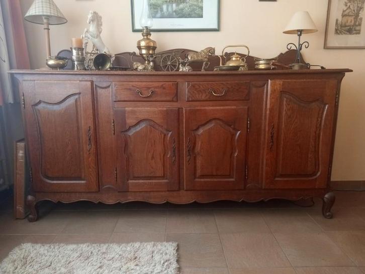 Bretoense stijl, volle eik, prachtige dressoir z. decoratie!, Huis en Inrichting, Kasten | Dressoirs, Zo goed als nieuw, Ophalen