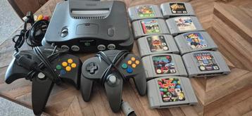 Nintendo 64 met 9 spellen en HDMI omvormer, Enlèvement, Comme neuf