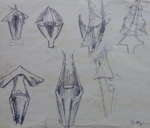 GERARD HOLMENS / ONTWERP SCULPTUUR / ORIGINEEL / 27x36cm SIG, Antiek en Kunst, Kunst | Schilderijen | Modern, Ophalen of Verzenden