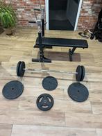 Bench press, Sport en Fitness, Fitnessmaterialen, Ophalen, Gebruikt, Borst, Halterschijven