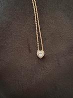 Hartjes ketting roségoud, Ophalen of Verzenden, Zo goed als nieuw, Goud, Met strass