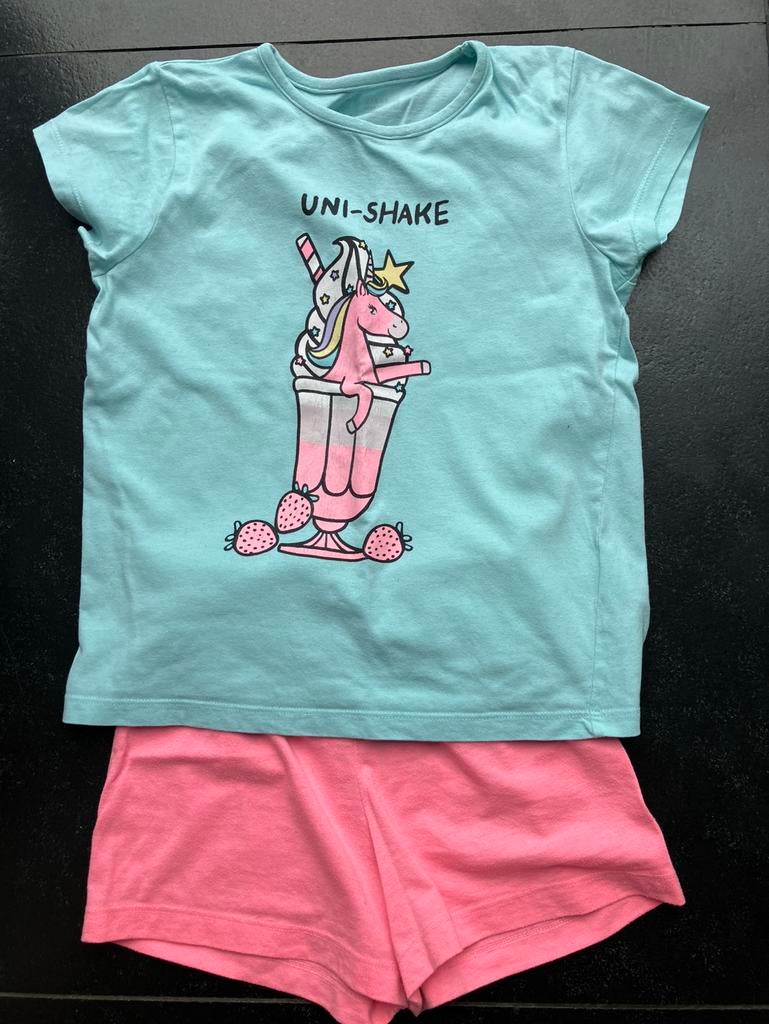 Zomerpyjama met eenhoornprint - 6/7 jaar - Primark, Kinderen en Baby's, Kinderkleding | Maat 122, Gebruikt, Meisje, Nacht- of Onderkleding