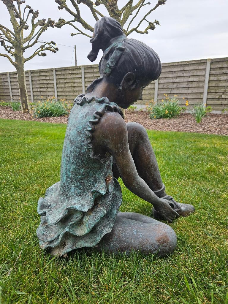BRONZEN BALLERINA ZEER ZWAAR BRONS!!! oudere patina koopje!, Ophalen of Verzenden, Gebruikt, Mensenbeeld